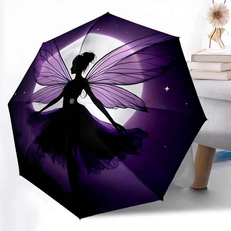 1pc Fairy Moonlight Automatic Open/Close Umbrella Compact Folding Umbrella, All-Season Portable Umbrella for Women/Men120