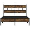 Bed Frame without Mattress with Headboard Smoked Oak Finish 120x190 cm