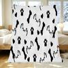 Pet-Themed Thick Warm Flannel Fleece Blanket - Soft Cozy Throw for Home, Couch, Xmas, Halloween, Single Guest Room