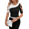 Women's Fashionable, Comfortable And Casual Temperament Lace Short-sleeved T-shirt Top
