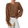 Women's Oversized Knit Sweater Cable Stitch Pullover Long Sleeve Casual Tops White Black Beige Brown Green