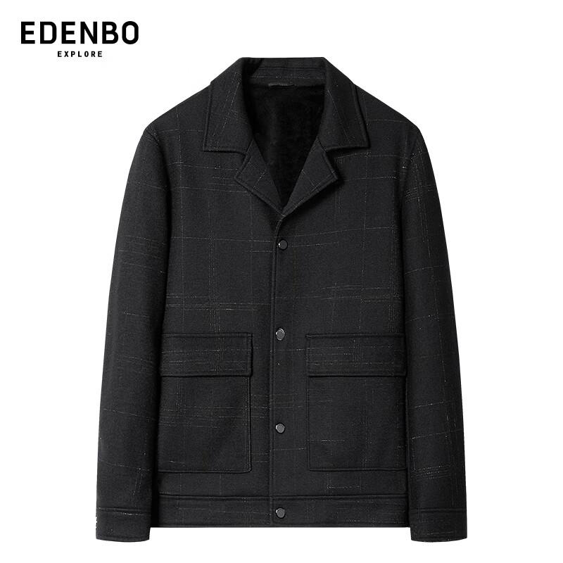 

Edenbo Men s Autumn/Winter Business Plaid Wool Blend Knitted Jacket L (175/92A)