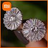 Huitan Floral Design Stud Earrings for Women Wedding Party Charming Accessories Full Sparkling Cubic Zirconia Trendy Jewelry