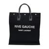 [Pre-Owned] Rive Gauche Logo Versatile Canvas And Leather Vertical Shoulder Crossbody Tote Bag - Excellent #1VHRLXY