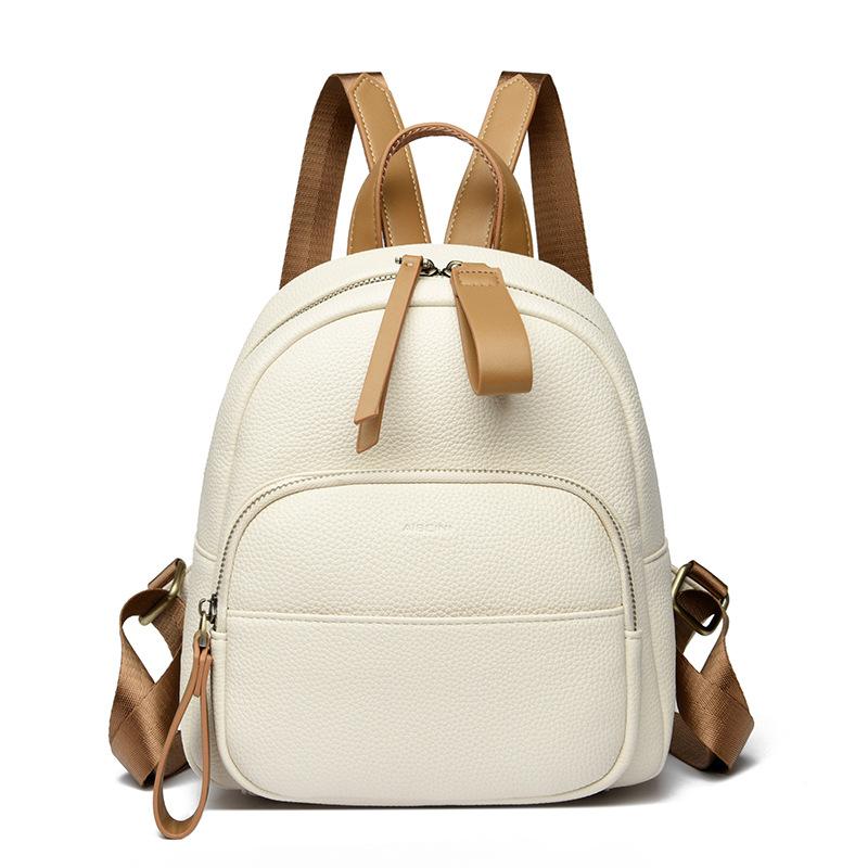 Damentasche neuer einfacher Mode weicher Lederrucksack Damenmode kleiner Rucksack Retro