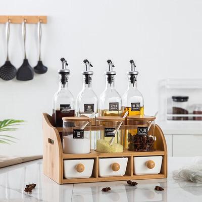 LISM Kitchen Spice Jars and Oil Bottles Storage Set