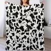 Cow Skin Texture Series Digital-printed Polyester Bedroom Velvet Flannel Cover Blanket Fleece Soft Sofa Cover Blankets for Beds