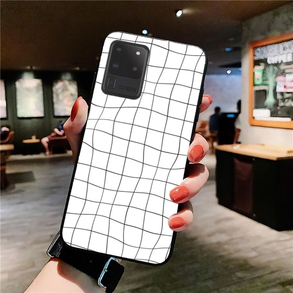 

Artistic black and white lattice Phone Case For Samsung S 9 10 20 21 22 23 30 23 24 plus lite Ultra FE S10lite Fundas Samsung S22 Plus 5G