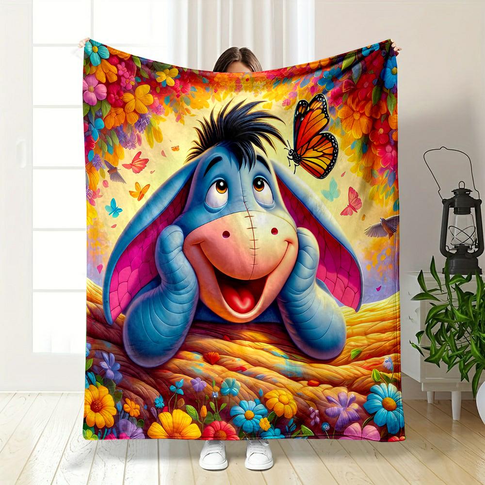 1 Stück Winnie Puuh Esel Aufgedeckte Decke - Ultra Weich & Gemütlich Geschenk für Mama und Tochter, Leicht für Bett, Sofa & Reisen