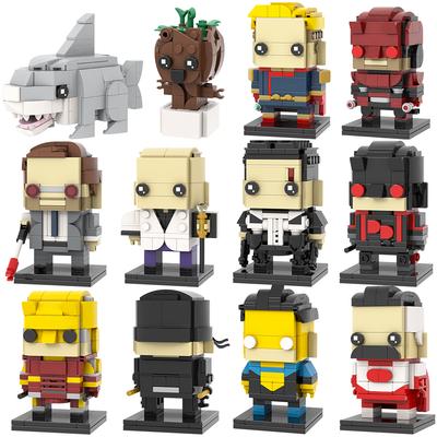 MOOXI Variety Anime Movie Hero Figure Brickheadzed DIY Diorama Model Kit Adults Building Blocks Set Children Toy MOC Bricks Gift