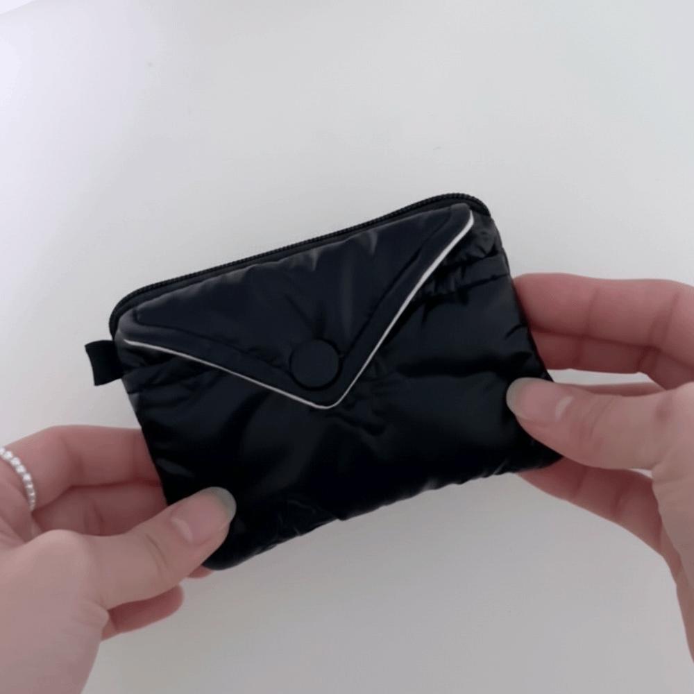 Cotton Material Quilted Wallet 2-Layer Dust-Proof Mini Storage Bag Bow Design Small Zipper Zipper Bag Card Holder