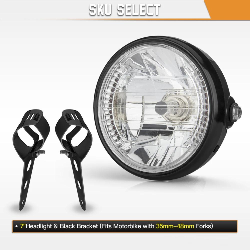 Universal 7 Inch Motorcycle Headlight H4 35W LED Head Lamp 9 Wires Turn Signal Light 12V H4 HeadLamp For Harley Bikes Curisers