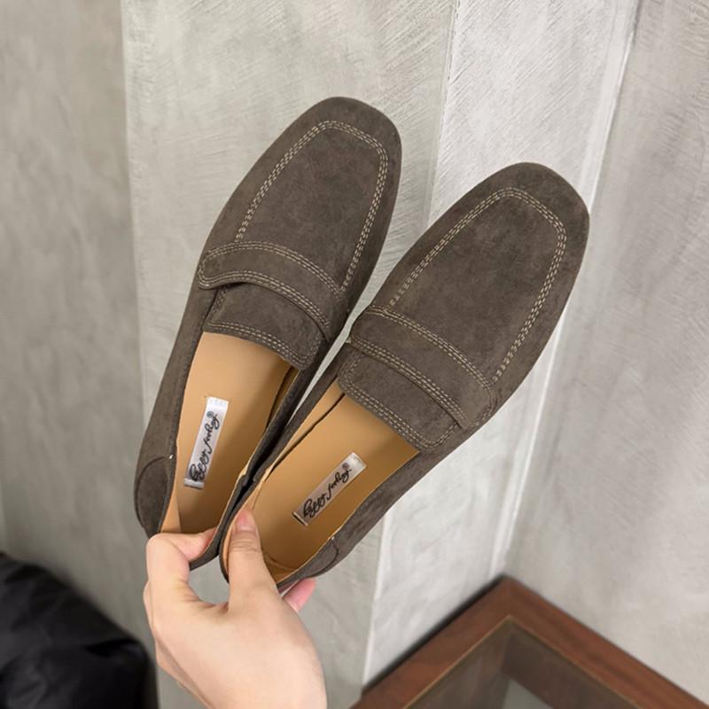 Bailamos Brand Women Flat Shoes Round Toe Shallow Slip On Ladies Casual Ballet Shoes Soft Leather Eelgant Balle Shoes