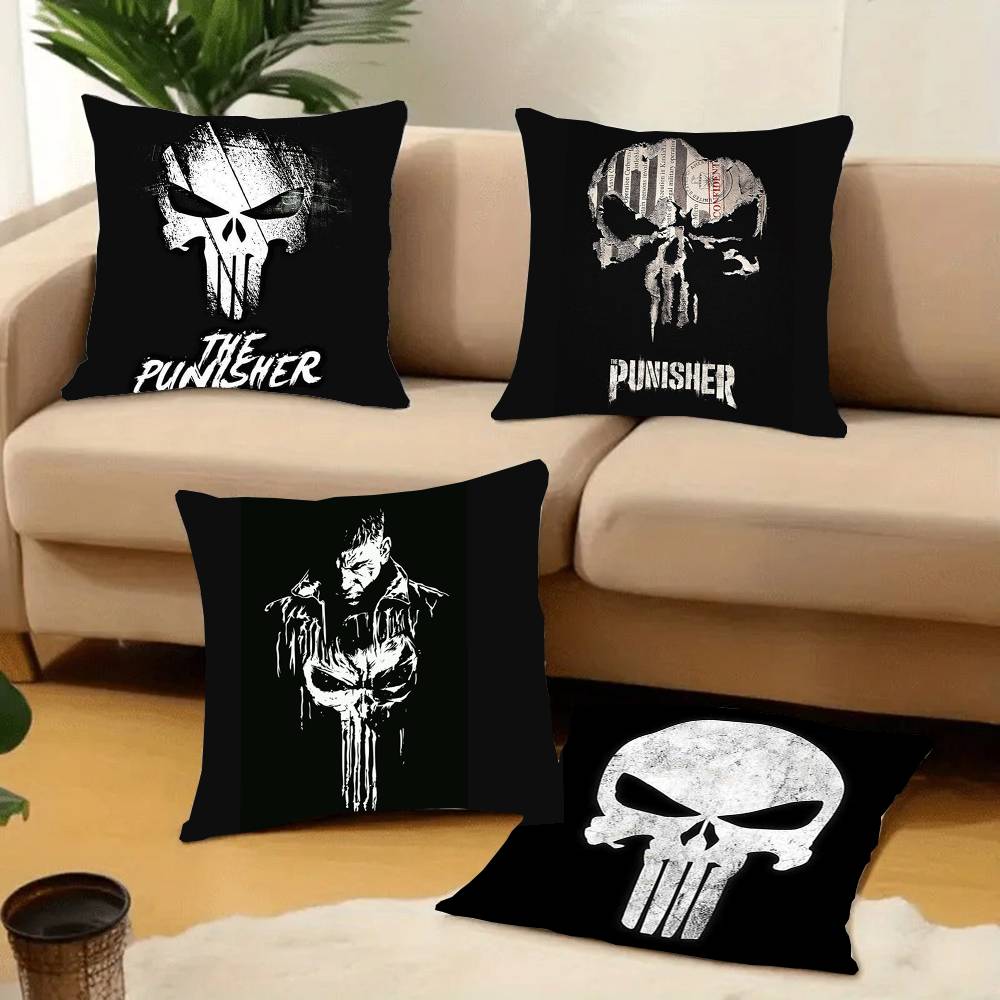 The P-Punisher Logo Pillow Case Plush Fabric Soft Pillowcase Double Sided Print Cushion Cover Household Gifts