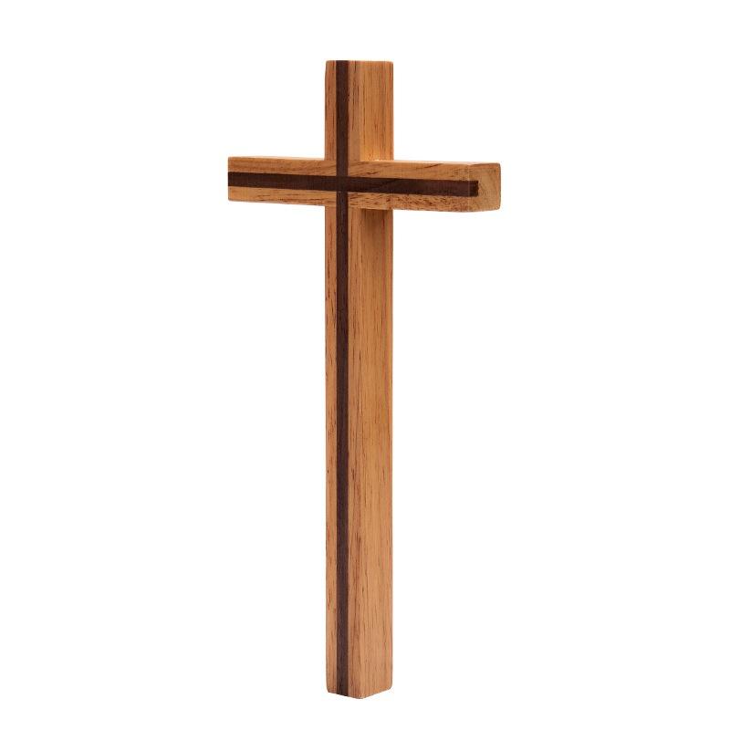 Wall Cross Home Decor Mysterious Simple Gift Durable Solid Rubber Wood Elegant Christian Style Craft Blessing Church