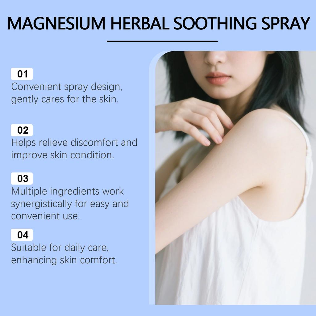 Magnesium Herbal Care Spray, With Mild Ingredients, Nourishes The Body And Skin. It Is A Convenient Daily Spray For Skin Care,50ML