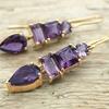 Xiaomi Huitan Gentle Women Gold Color Drop Earrings Fancy Accessories for Wedding Party Fashion Inlaid Bright Purple CZ Chic Jewelry
