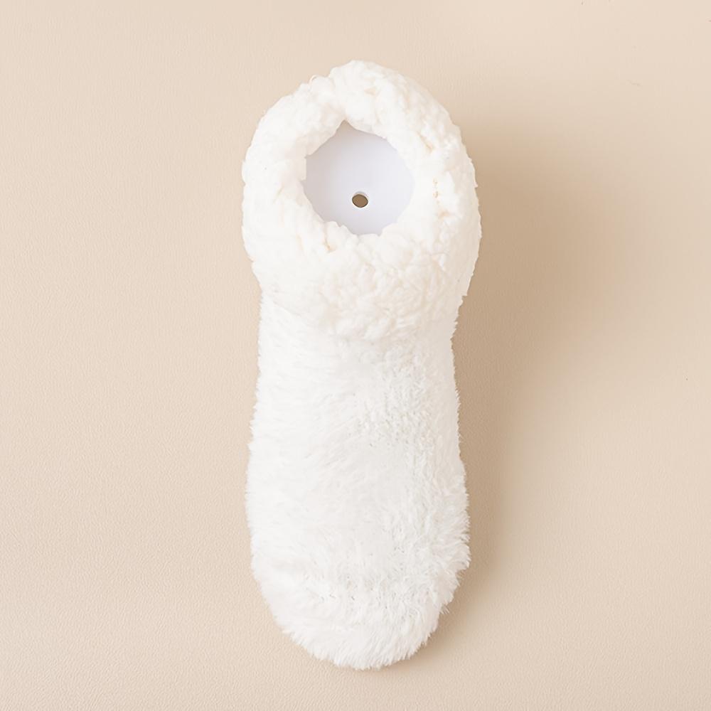Women's Winter Coral Fleece Wrap-around Heel Socks, Lamb's Plush-lined Thickened Dotted Grip Anti-slip House Socks