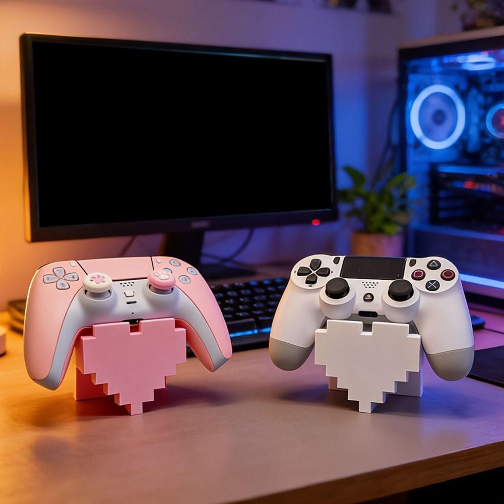Heart-Shaped Game Controller Stand, Stable 3D Printed Desktop Decoration, Game Controller Storage, Home Storage