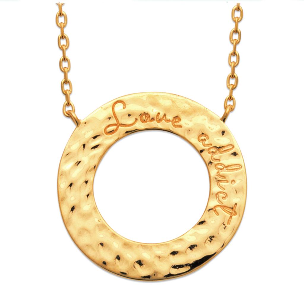 Les Trésors De Lily [Q6295] - Collier Plaqué Or 'Cléopatra' doré martelé - 20 mm (love addict)