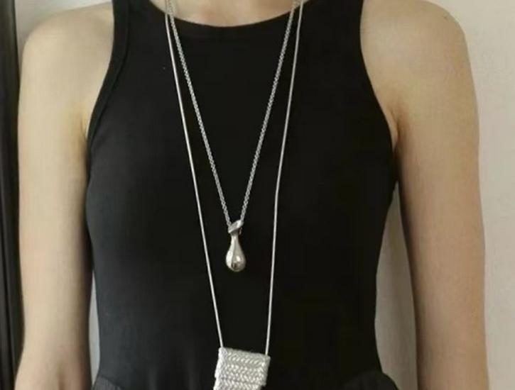 Habl Blogger Style Water Purifier Pendant Necklace - Women's Unique Layered Accessory Sweater Chain