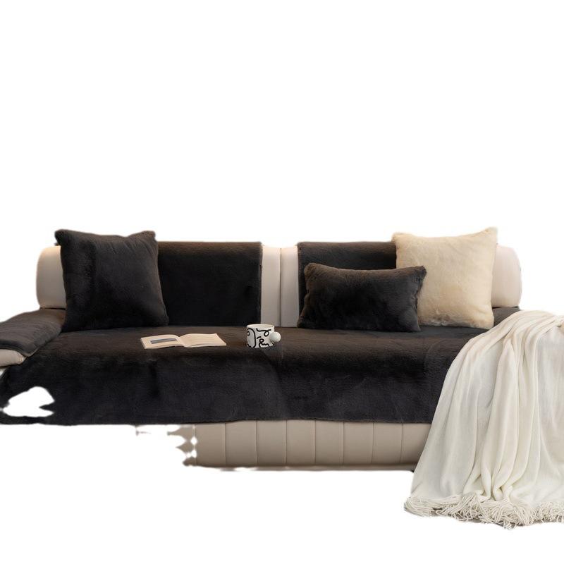 Plush Sofa Cushion Winter Thickened Leather Non-Slip Living Room Cushion Light Luxury High-End Nordic Modern Simple Cover Cover