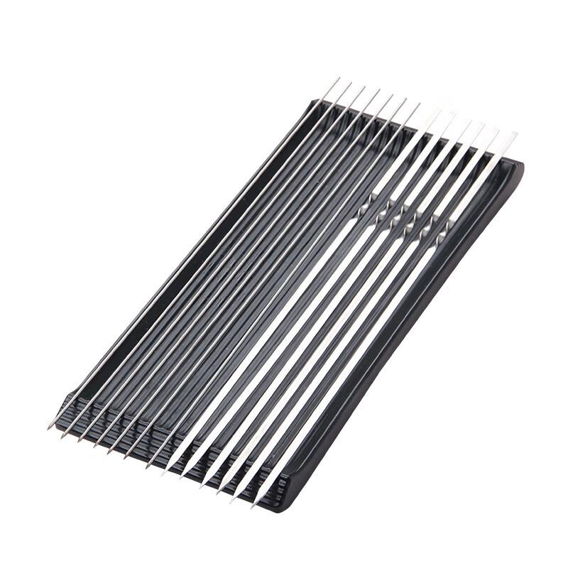 Handun 250-Pack Stainless Steel Flat BBQ Skewers with Wooden Handle