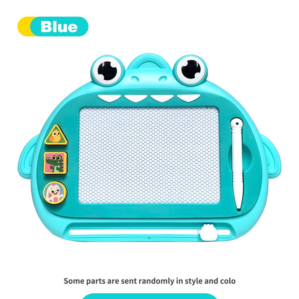 Cute Dinosaur Magnetic Drawing Board for Toddlers, 4-Color Erasable Doodle Pad with Stamps, Educational Toy for Kids
