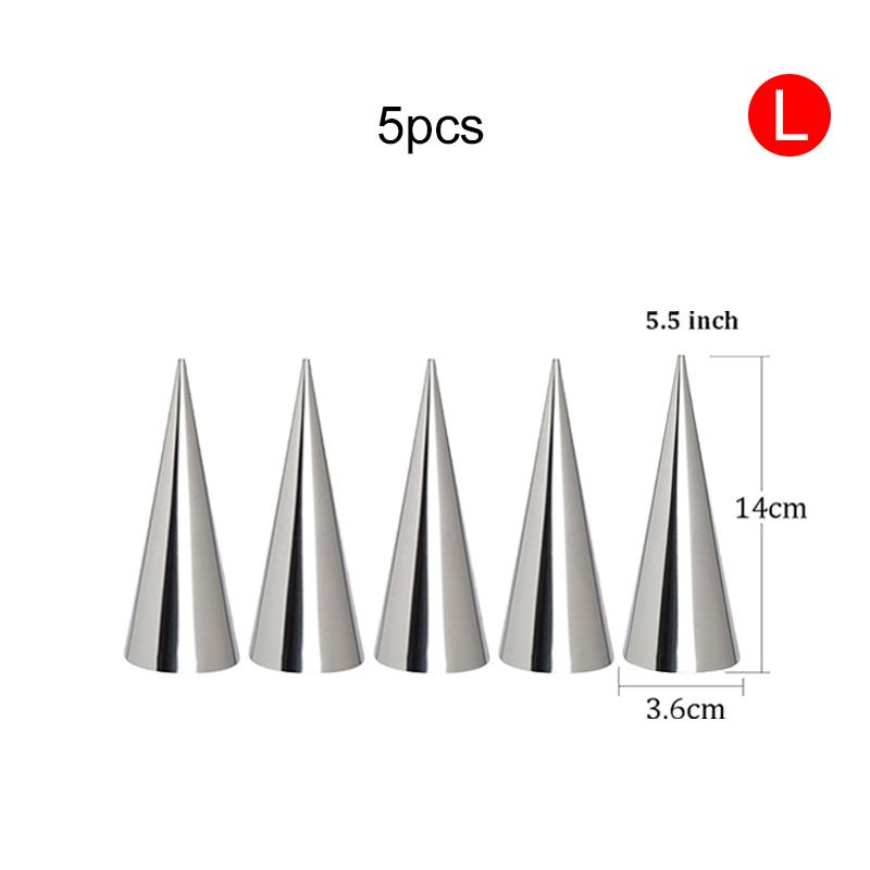 Stainless Steel Cream Horn Molds Kitchen Dessert Durable Mold Cone Tubular Shaped Mold Baking Cones Horn Pastry Roll TMZ