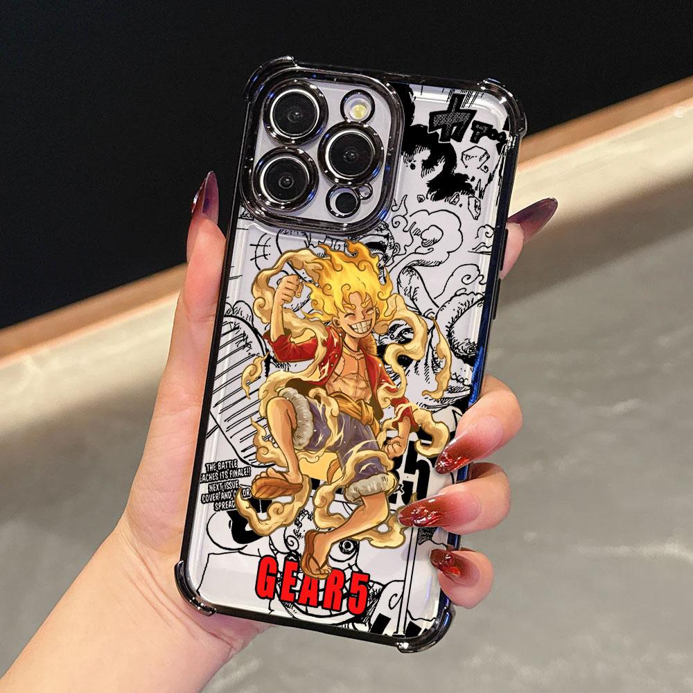 Hot LuffyS Sun God NikaS Plating Phone Case For Samsung S26 S25 S24 S23 S22 S21 S20 FE Note20 Edge Plus Ultra 4G 5G Anti Fall