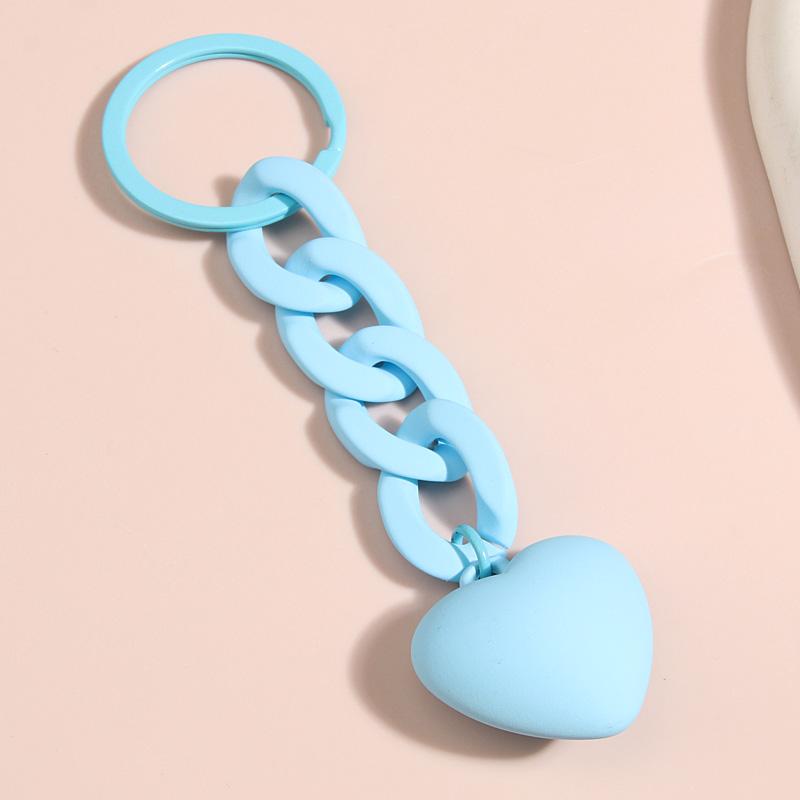 Handmade Heart Keychain Acrylic Plastic Link Chain Key Ring For Women Girls Handbag Pendant Accessorie Car Keys Jewelry Gifts