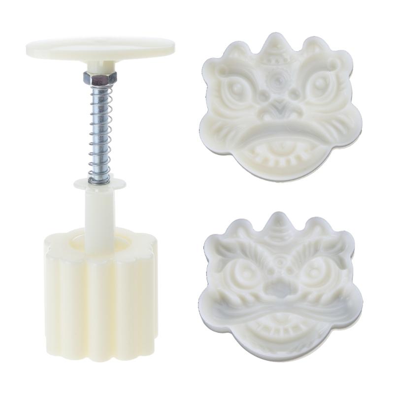 

Lion/Latches Shape Mooncake Press Mold Cookie Stamps Chinese MidAutumn Moon Cake Makers Decoration Tool for DIY Cookie