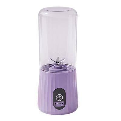 Portable Hand Blender Electric Juicer Cup With 6 Stainless Steel Blades For Milkshake Purple