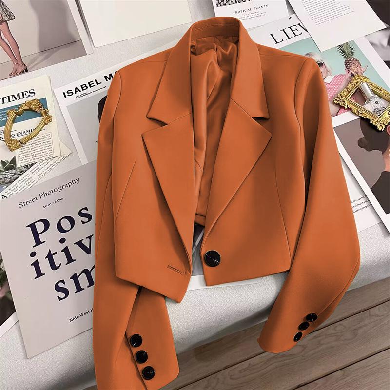 Chic Versatile Black Single-Button College Style Slimming Women's Blazer