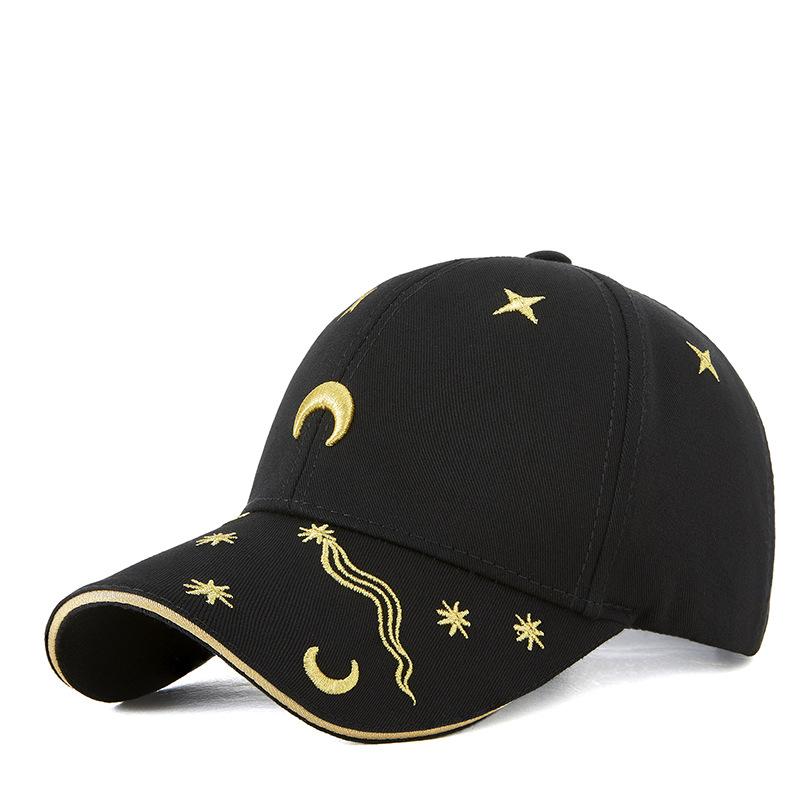 Spring and Summer New Personality Moon Stars Trend Embroidery Golf Baseball Cap Men and Women Outdoor Sun Duck Tongue Cap