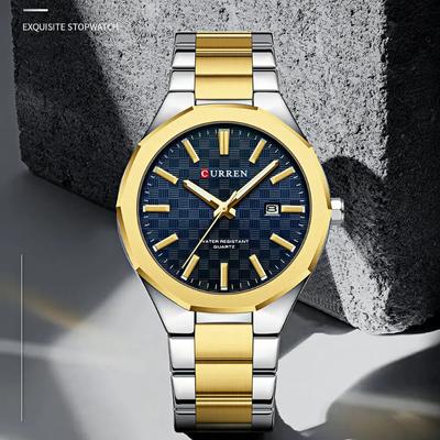 Men's Stainless Steel Calendar Quartz Watch Waterproof Luminous Personalized Business Leisure Watch Holiday Gift Men's Watch
