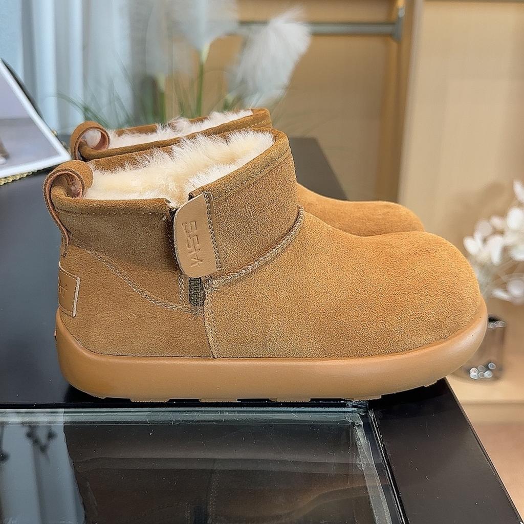 Women's large size soft sole heightening warm fur one winter non-slip wear-resistant snow boots plush lining outdoor sports cotton boots