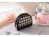 Elegant Houndstooth Mini Wallet & Keychain Bag - Chic Multifunctional Card Holder for Ladies