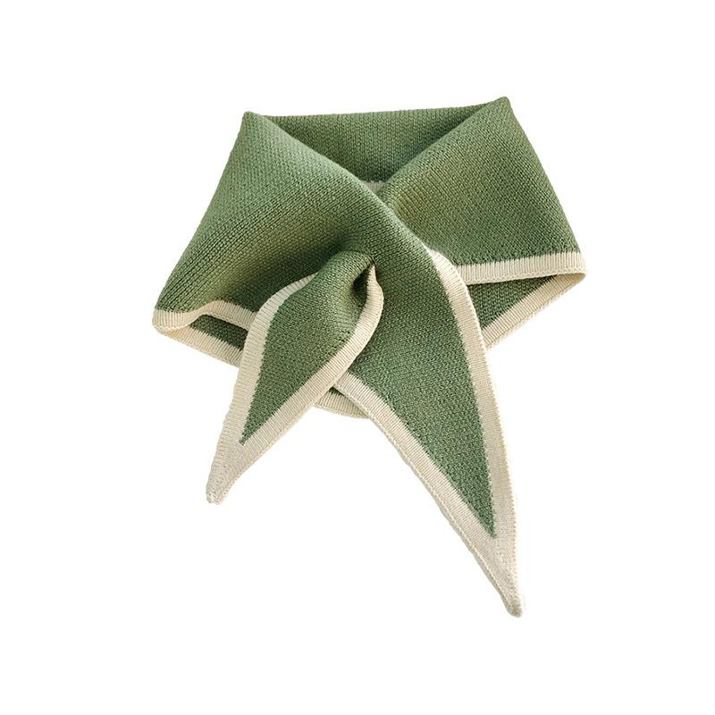 One Size Autumn Winter Knitted Scarfs Women Neck Cover Fashion Sweet Mini Triangle Scarf Warm Windproof Portable Small Collar