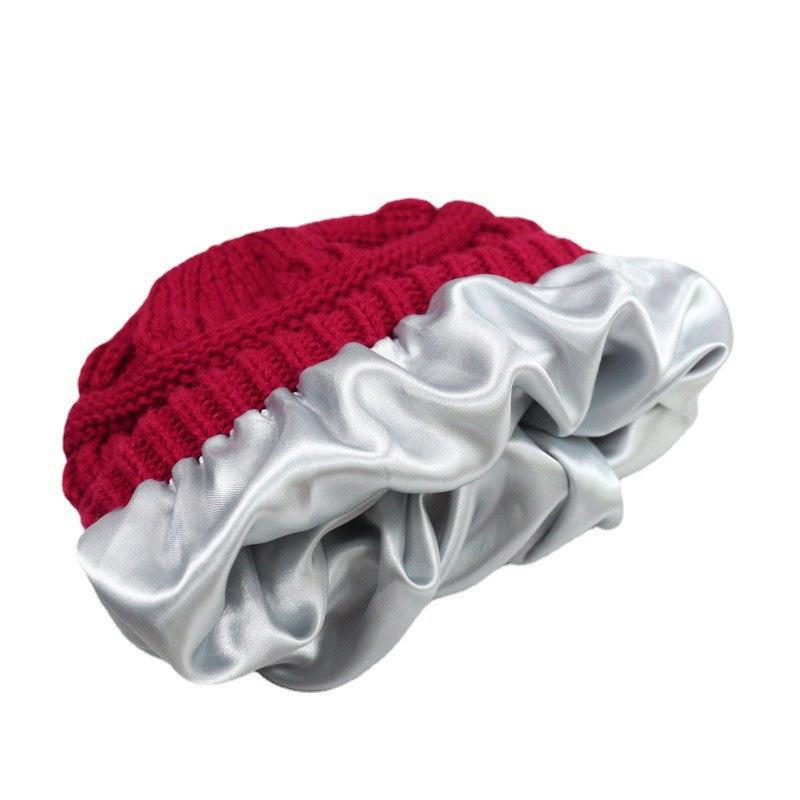Winter Lazy Wind Beanie Women's Knitted Wool Hat Pullover Hat Thermal Hat