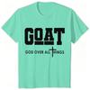 GOAT God Over All Things Tshirts Christian Cross Graphic T Shirts Short Sleeve Tee Unisexs Clothes Religious Faith Print Clothing