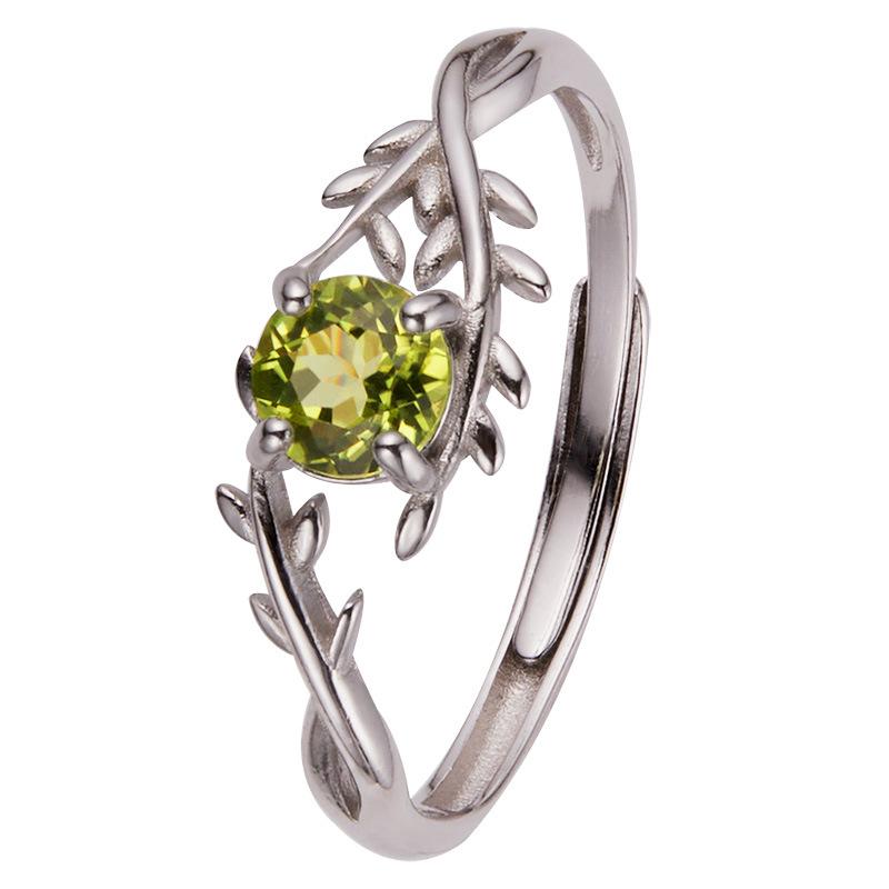 Natural Amethyst Topaz Garnet Peridot Colored Treasure Ring Women'S S925 Sterling Silver Index Finger Ring