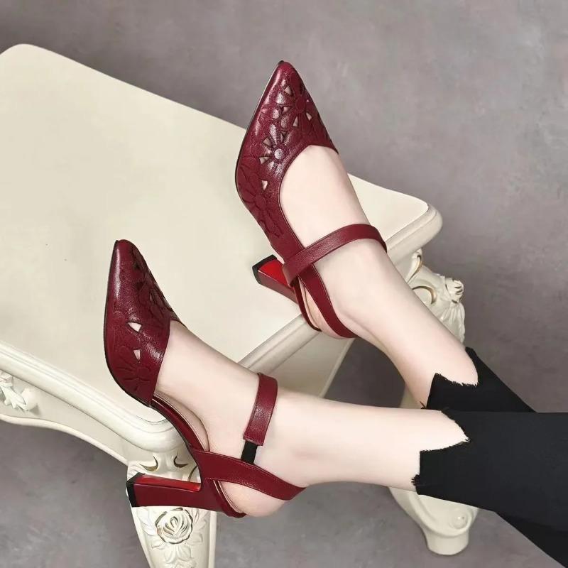 Sapatos Women Fashion Light Weight Spring Summer Hollow Out Heel Shoes Lady Elegant Office Work Pumps