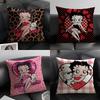 BBetty BoopP Fashion Cushion Cover Natural Linen Organic Fabric DoubleSided Printing Sofa Home Decor Gift Pillow Case
