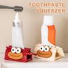 Cartoon Toothpaste Dispenser with Suction Base Wall-Mounted Roller Squeezer for Toothpaste Face Wash No-Waste Funny Bathroom Organizer for Kids Adults