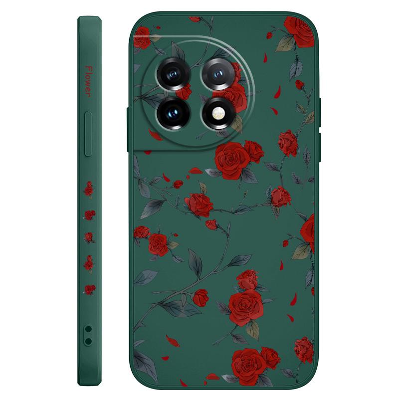 Flowering Rose Phone Case For Oneplus 13 13R 12 12R 11 11R 10 10R 10T 9R 9RT 9 8T 8 7 7T Pro 5G Liquid Silicone Cover