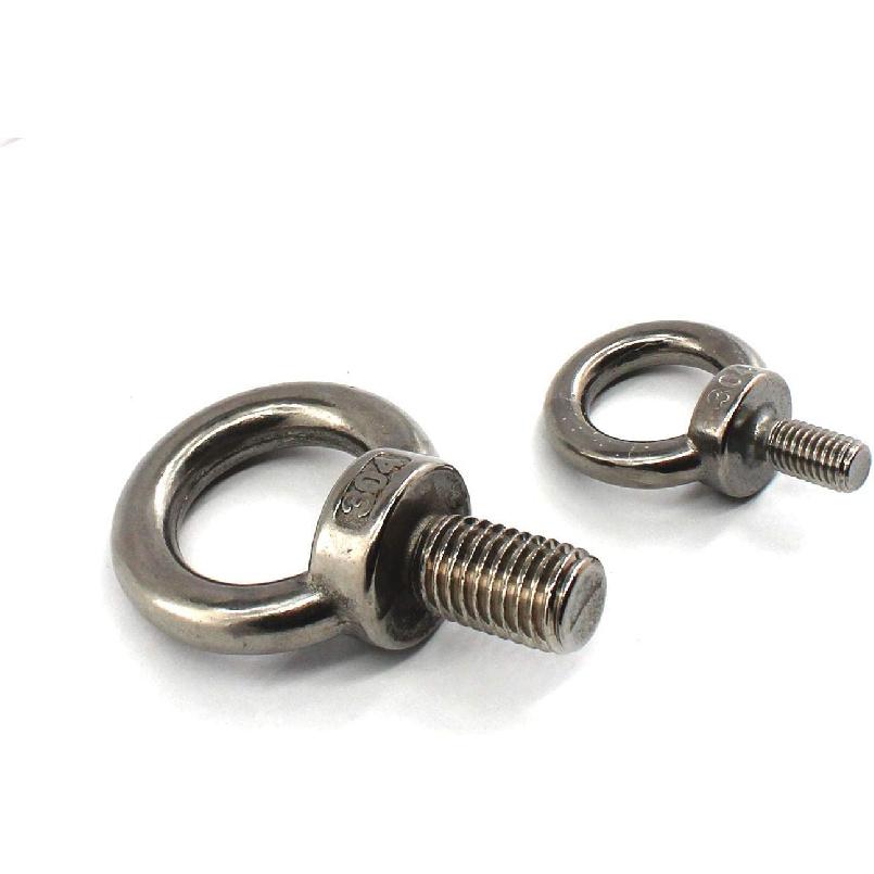304 Stainless Steel M12 Lifting Rigging Eyebolt Ring Shaped with Lengthened Thread(40mm) Pack of 4 Pcs