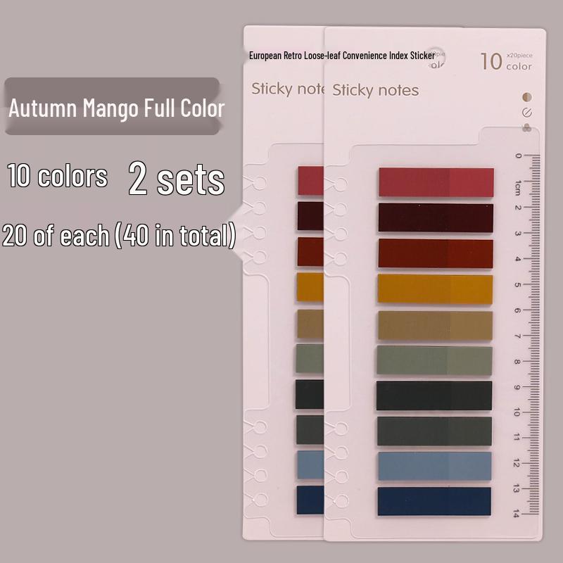 Retro Morandi Sticky Notes: Tearable Index Stickers & Colored Bookmarks for Students