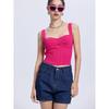 Za2025 Summer New Women clothes Versatile Slim fit Slimming Sexy Backless Square Collar Three-Dimensional Texture Knit vest