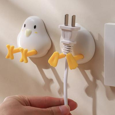 Data Cable Storage Hook Wall Mounted Adhesive Strong Load Bearing Hook Creative Chicken Duck Shape Cable Holder